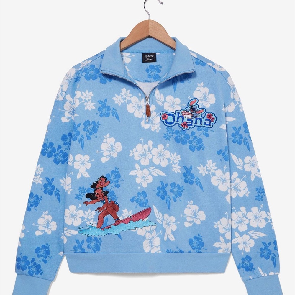 Disney Blue Boxy Graphic Hoodie